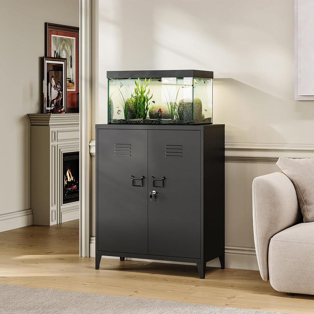 MIIIKO Metal Locker with 2 Doors, Metal Storage Sideboard Accent Cabinets for...