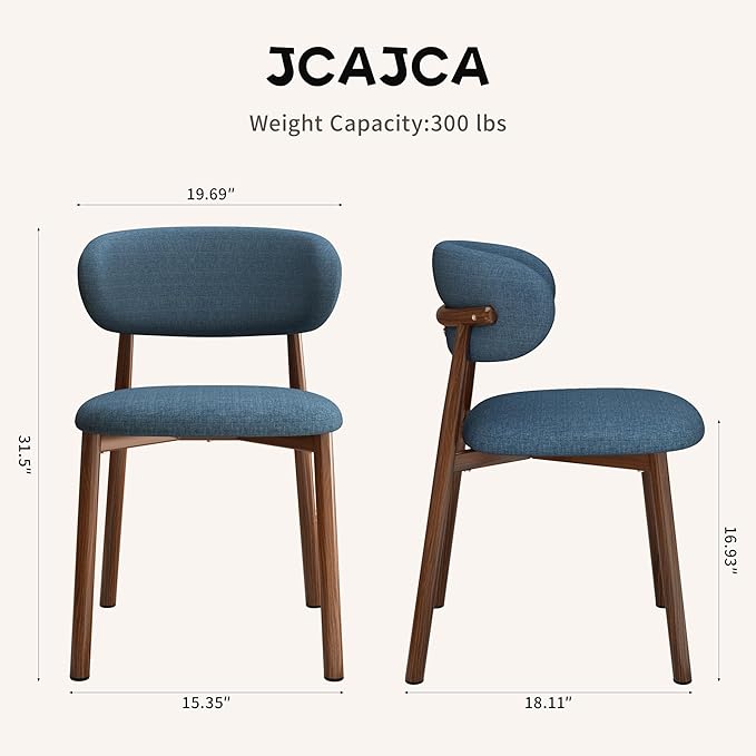 Kitchen Dining Chairs Set of 6 Modern Soft Linen Farmhouse Dining Room Chair,...
