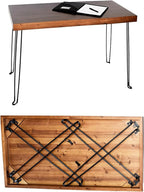 Sleekform Wooden Folding Desk - Lightweight Small Portable Writing Table, Foldable Table, Desk for Small Bedroom Spaces and Home Office - No Assembly Required