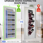 WishJazz 2-Pack Over the Door Organizer, 6-Shelf Hanging Diaper Caddy Organizer, 50lbs Capacity - Behind the Door Storage for Closet, Nursery, Pantry, Bedroom,Toy Storage