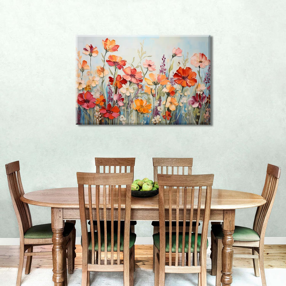 Large Flower Wall Art Abstract Poppy Floral Pictures Wall Decor 32x48"