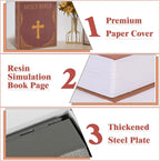 Book Safe Box with Combination Lock, Diversion Safe Vintage Faux Book Hidden Safe for Decoration, Secret Book Safe Storage Box for Home Office Café Bookshelf Decor (9.5"×6"×2.2"）