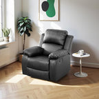 Recliner Sofa Set Couches for Living Room Chair Semi PU Fabric Living Room Furniture Sets, Adjusted Reclining Couch Furniture Sofa Set for Theater Seating, Black