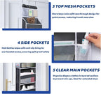 Over The Door Organizer 6 Tier with 12 Pockets & Reinforced Hooks - 59" Hanging Storage Organizer for Bathroom, Nursery, Pantry & Laundry (Deep Grey)