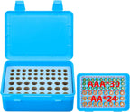 Battery Organizer Storage Box, Garage Case Holder for 24* AA, 30* AAA Batteries (Bag Not Include Batteries Pack) (blue)