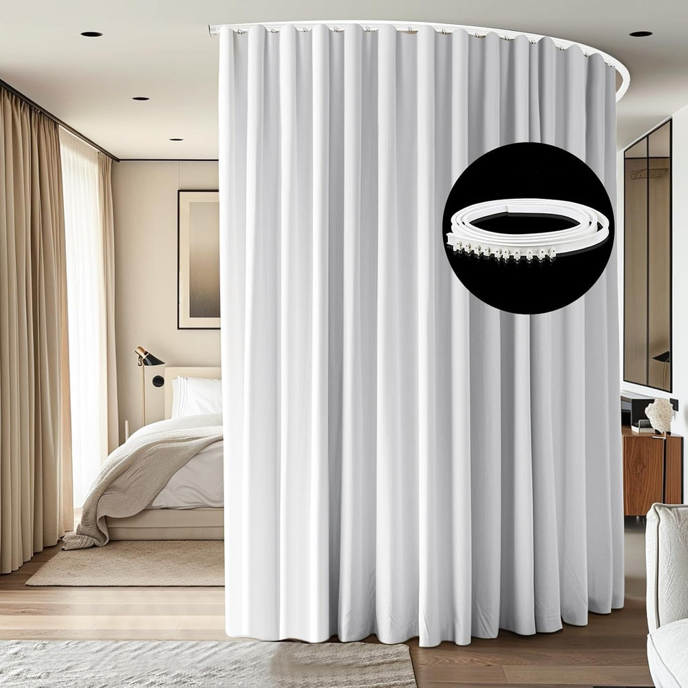 Room Divider Ceiling Mounted Curtains Track Sets Extra Wide Blackout Curtain ...