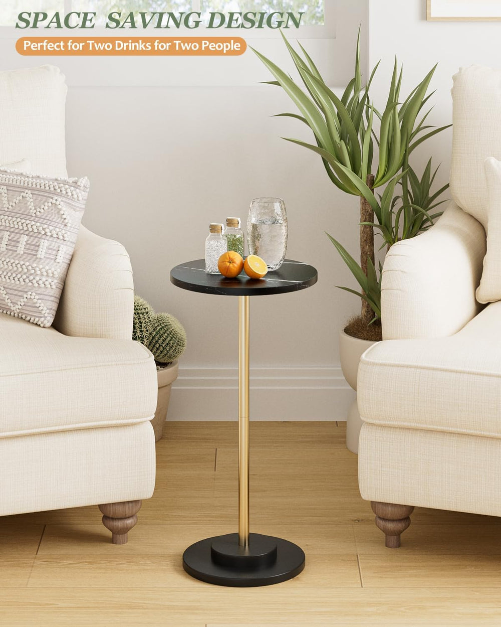 Round Side Table, Small Drink Table for Small Spaces, Modern Accent End Table...