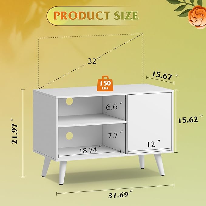 WLIVE TV Stand for 40 Inch TVs, Small Entertainment Center with Storage Cabin...