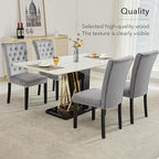 Velvet Dining Kitchen Chair Set of 2, Parsons Upholstered Dining Room Chair, Wood Accent Chair with Nailed Trim, Grey