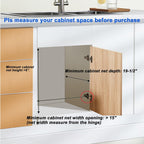 DINDON Pull Out Cabinet Organizer (14" W x 18" D) 1 Tier, Single Tier Oak Wood Under Cabinet Slide Out Shelf Drawer Box…