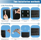 Bedside Wall Mount Shelf, Adhesive Bedside Organizer for Remote、Phone、Glasses. Bedside Accessories Storage suitable for College Dorm 、bunk bed 、 Bedroom、Rv（Black）
