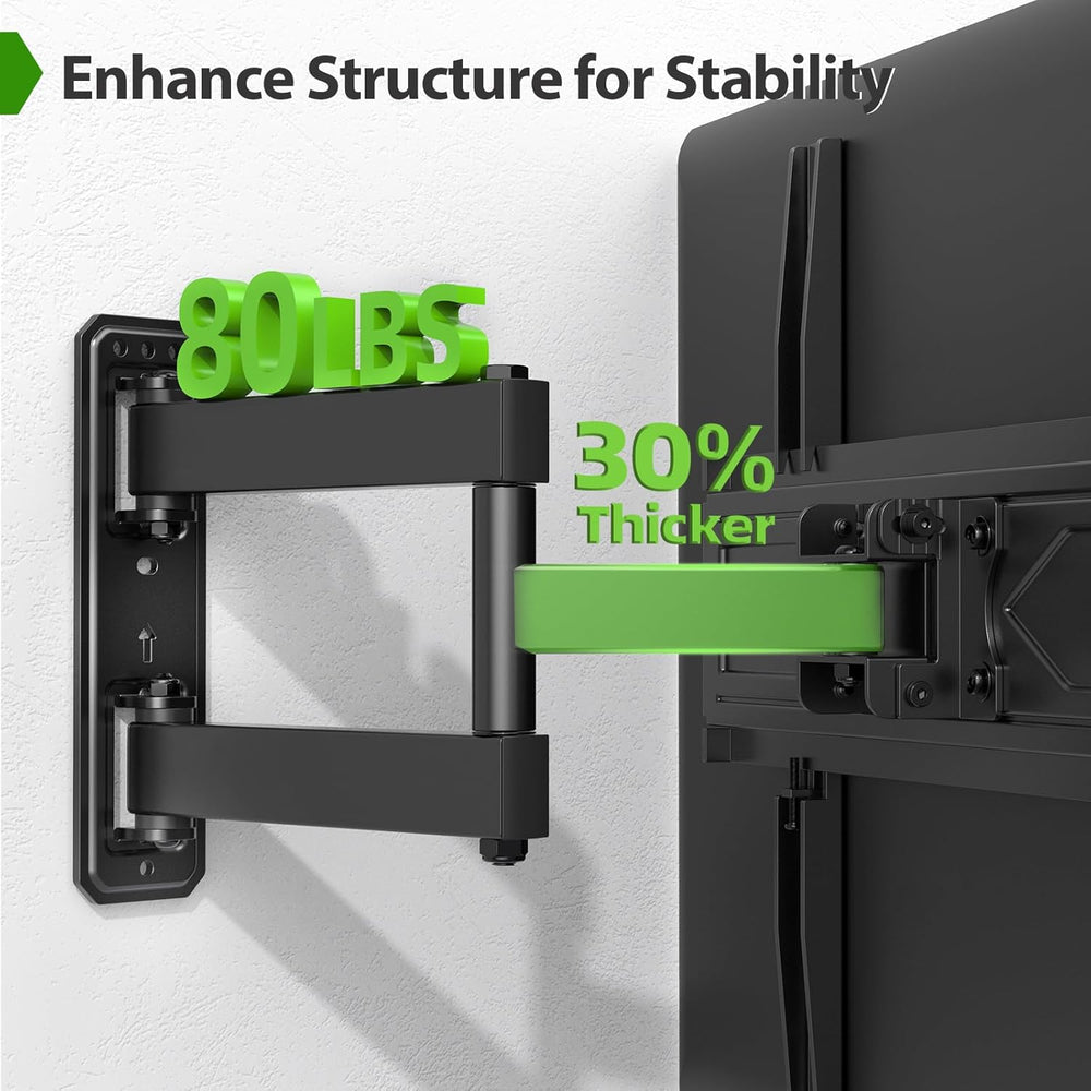 USX MOUNT Swivel TV Wall Mount for 26-60 Inch TVs up to 80 lbs, Single Articu...
