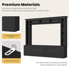 Merax Modern 4 Piece Entertainment Wall Unit with Bookshelf for Televisions Up to 80'', Wood Inch Large Entertainment Center w/Storage, TV Cabinets for Living Room, Black