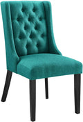 Modway Baronet Button-Tufted Fabric Parsons Dining Chair in Teal