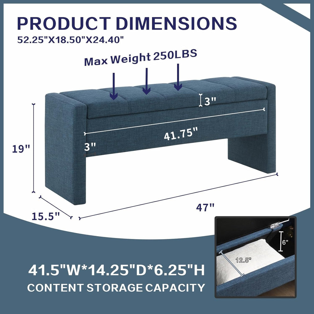 47.25'' Ottoman with Storage, End of Bed Storage Bench, Entryway Benc...