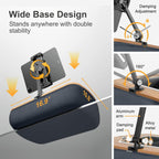 Lap Beanbag Tablet Pillow Stand,Adjustable iPad Holder with Snack Bowl,360° Rotating Clip for 4.7-13" Kindle,Phone,Tablet.Ideal for Hands-Free Reading and Relaxation on Bed,Couch,Recliner,Gray