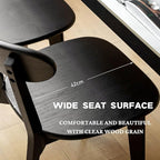 100% Solid Wood Dining Chairs,Mid Century Modern Dining Chairs with Rounded Backrest,Kitchen,Dining Room Chairs Set of 1/2/4 (4, Black Color)