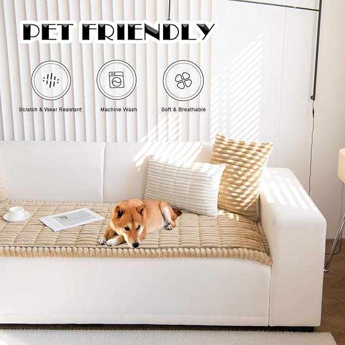 ZQFFB Pet Couch Cover Dogs Washable Non-Slip Couch Protector Pet Friendly Dog...