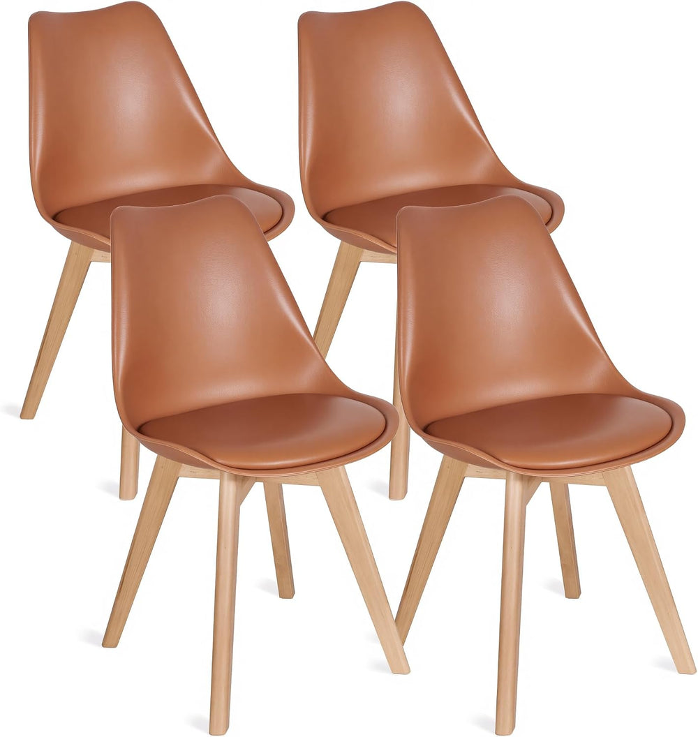 VECELO Dining Chairs Set of 4, Mid-Century Modern Kitchen & Dining Room C...