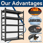5 Tier Shelving Unit with Sides, Metal Metal Bookshelf,32" W x 16" D X 63”H Multi-Purpose Home Office Shelves,Decorative/Display/Storage & Organizer, Adjustable, Heavy Duty