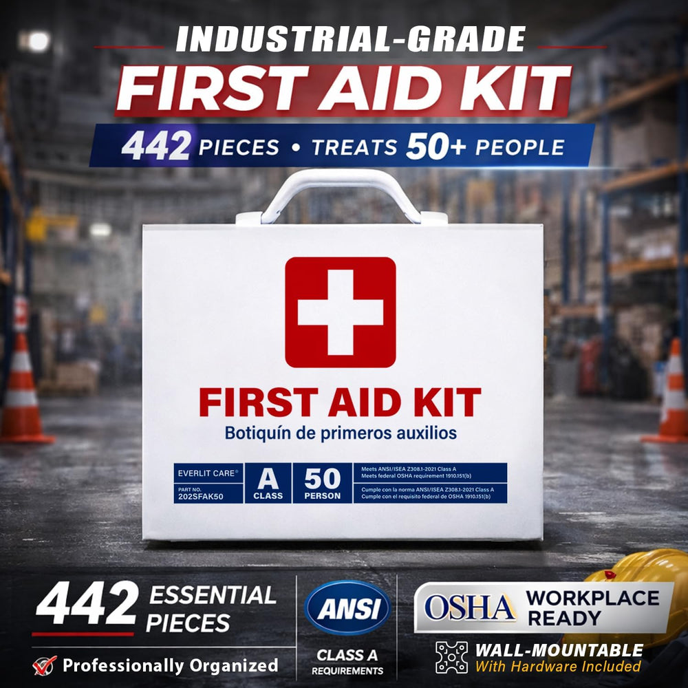 EVERLIT CARE 2-Shelf OSHA-Compliant First Aid Kit, ANSI Class A 50 Person Eme...