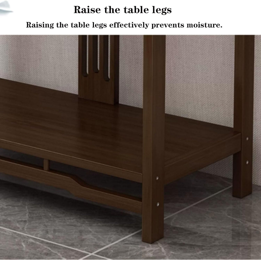 Solid Wood Meditation Table with Storage, Standing Prayer Table, Personal Bud...