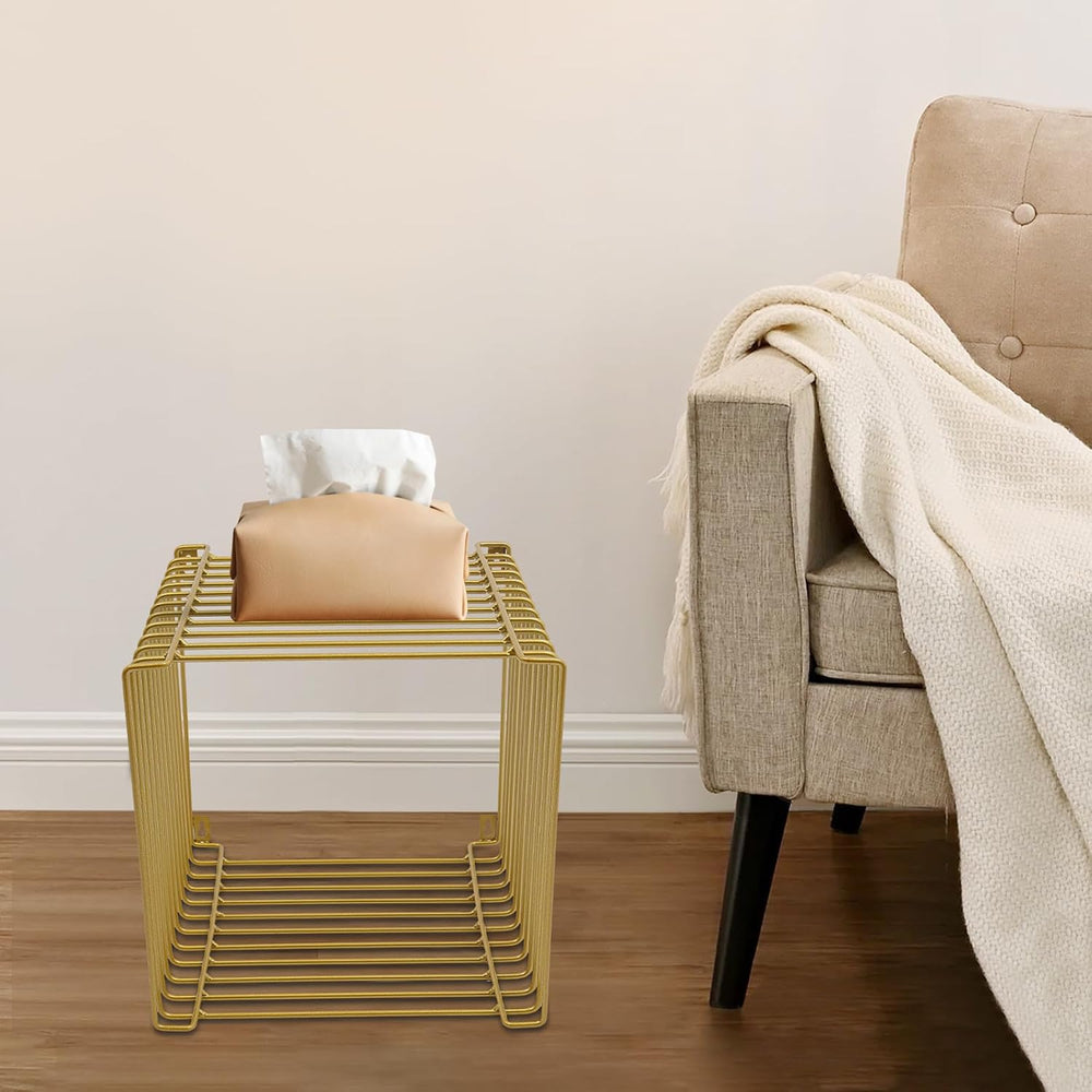Retro Side Table, Industrial Night Stand, Wire Cube Storage Rack, Coffee Tabl...