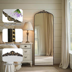 G-LEAF Vintage Baroque Mirror 22"X65", Victorian Antique Farmhouse Mirror with Gold Ornate Metal Frame for Fireplace Entryway Living Room Hallway Bathroom