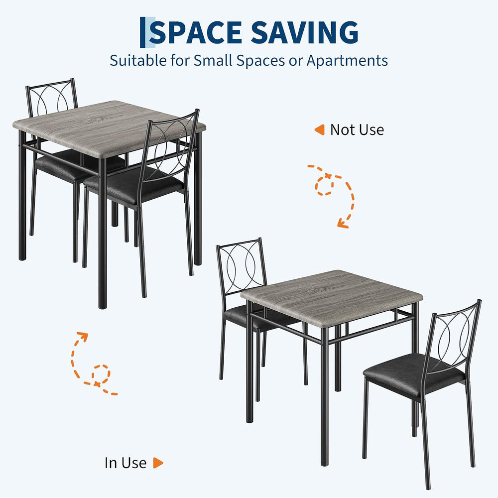 Garvee Dining Table Set for 2, Small Kitchen Table with Upholstered Chairs | ...