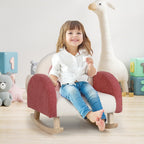 Honey Joy Toddler Rocking Chair, Kids Rocker with Solid Wood Frame & Plush Fabric, Anti-Tipping Design, Toddler Couch for Kids Room, Playroom, Nursery, Bedroom (Red)