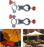 Umbrella Holder Clips Set of 2 for Beach and Fishing Chairs, Compact Design with Adjustable Features in Aluminum Alloy (foldable)