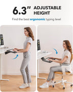 HUANUO Keyboard Tray Under Desk, 360 Adjustable Under Desk Keyboard Tray Slide Out, Ergonomic Pull Out Keyboard Tray Under Desk, 25"W x 9.84"D