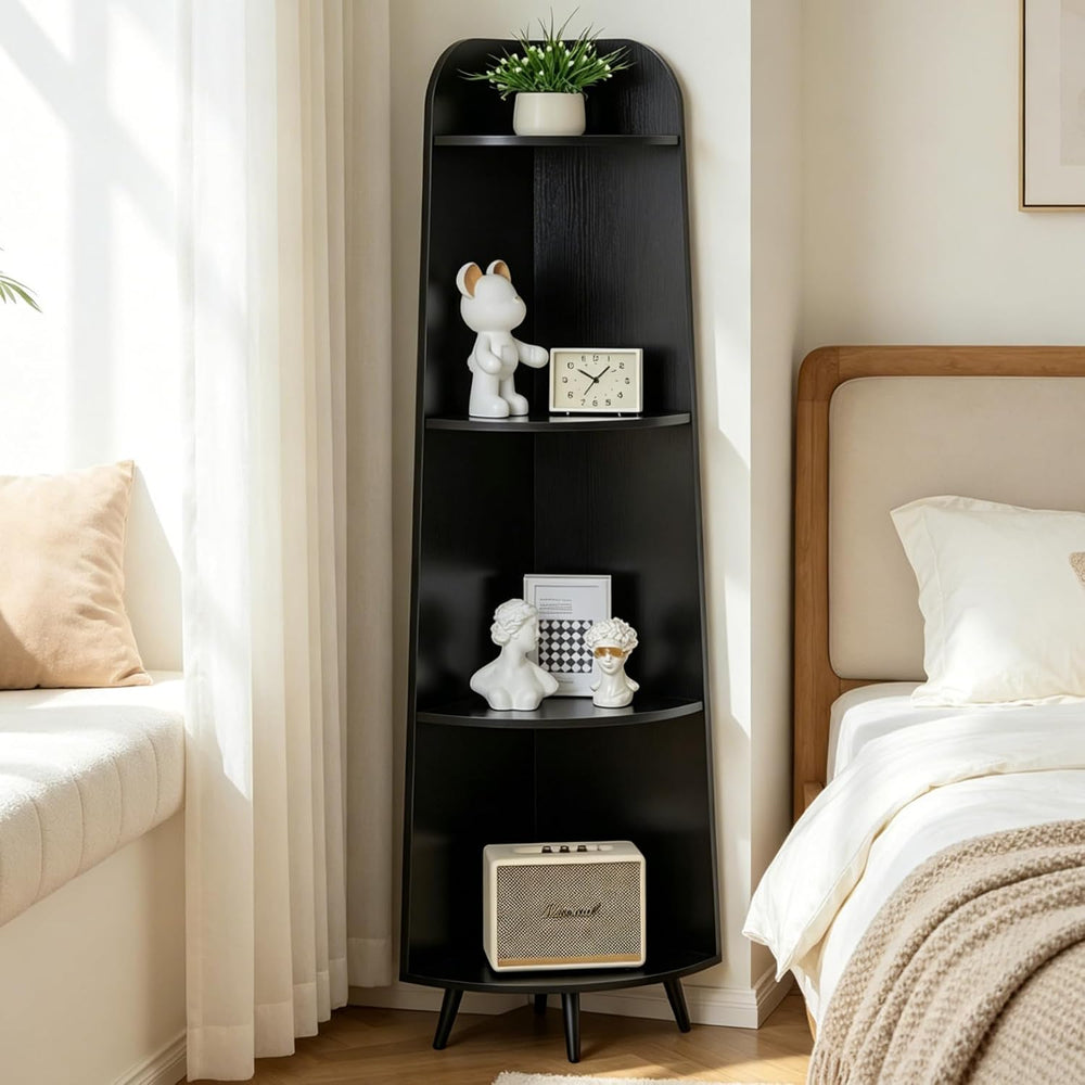 VECELO Large Corner Shelf - 66.93" Tall 4-Tier Organizer, Modern Corner ...