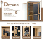 Outdoor Storage Cabinet Waterproof with Shelves, Small Storage Shed, Vertical Tall Patio Backyard Garden Storage Cabinet Tool Organizer for Outside