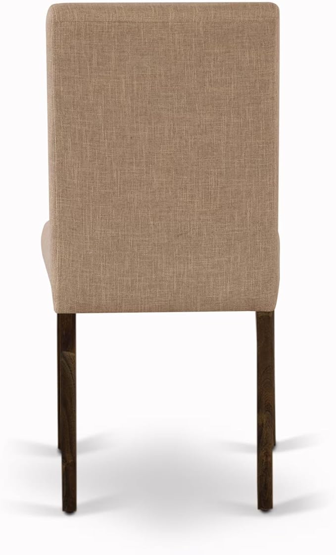East West Furniture V777AB747-5 5 Piece Kitchen Table Set for 4 Includes a Rectangle Dining Room Table with V-Legs and 4 Light Sable Linen Fabric Upholstered Chairs, 40x72 Inch, Multi-Color