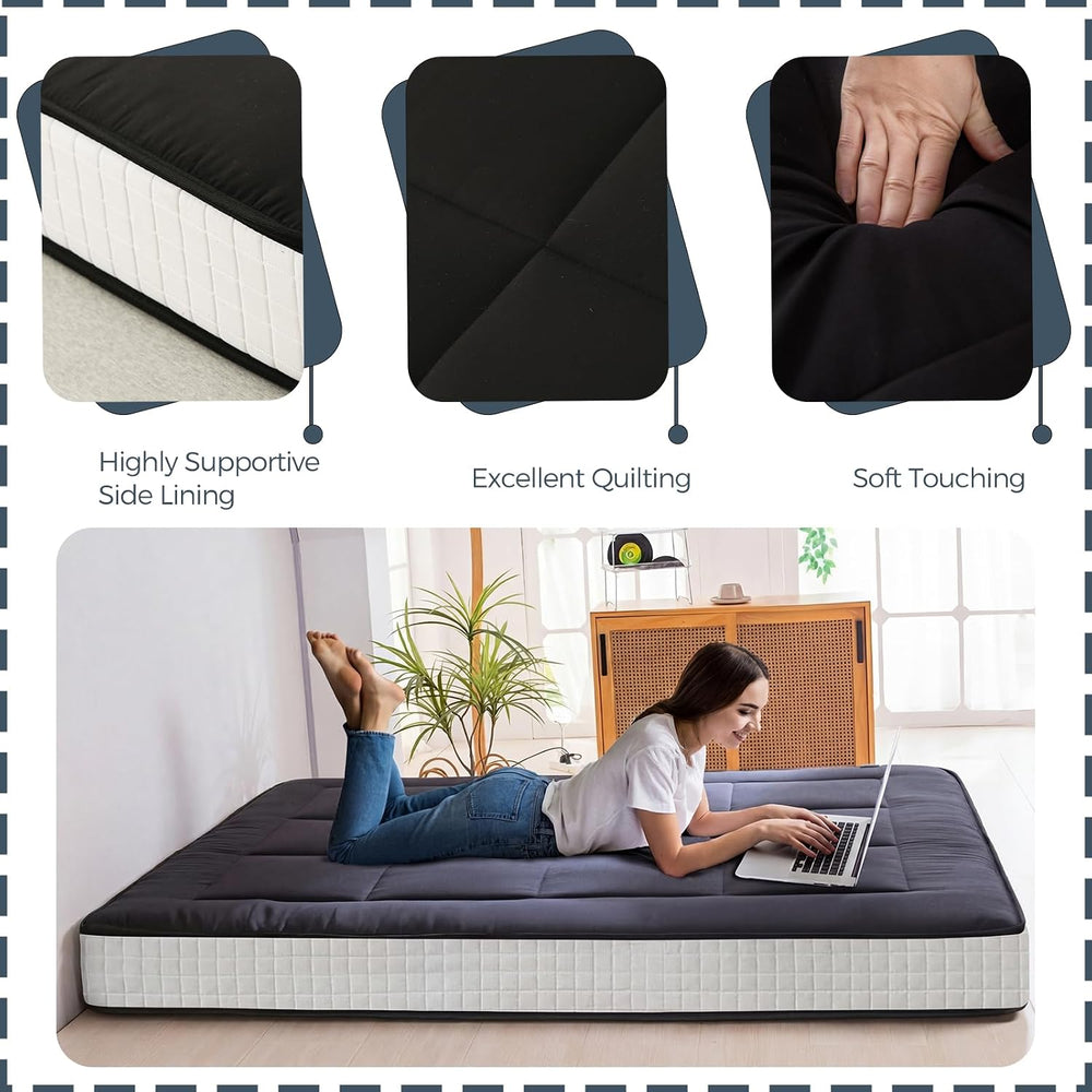 MAXYOYO 6" Extra Thick Floor Futon Mattress, Foldable Japanese Floor Mat...