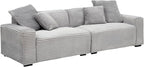 Ball & Cast 104" Modular Sectional Sofa,Comfy Loveseat Couch with 4 Pillows,Corduroy Fabric Upholstered Couches W/Deep Seat and Armrest,4 Seater Sectional Sofa for Living Room,Apartment,Gray
