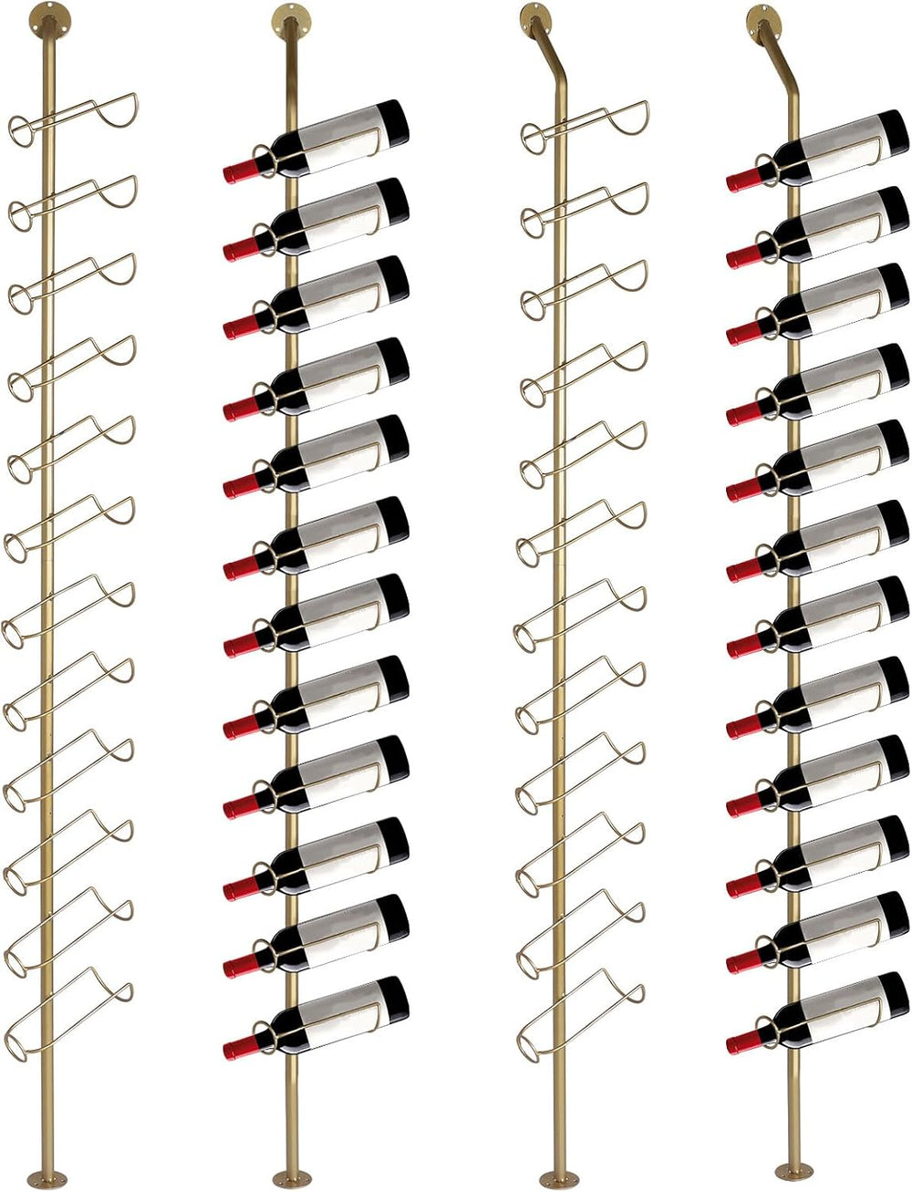 5 Pack 12 Bottle Wall Mount Wine Rack for 60 Bottles DIY Detachable Wine Stor...