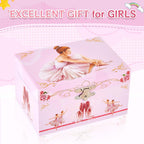 Musical Ballerina Jewellery Box with Spinning Ballerina for Girls Jewel Storage,Ballet Music Box Birthday Gifts for Girls