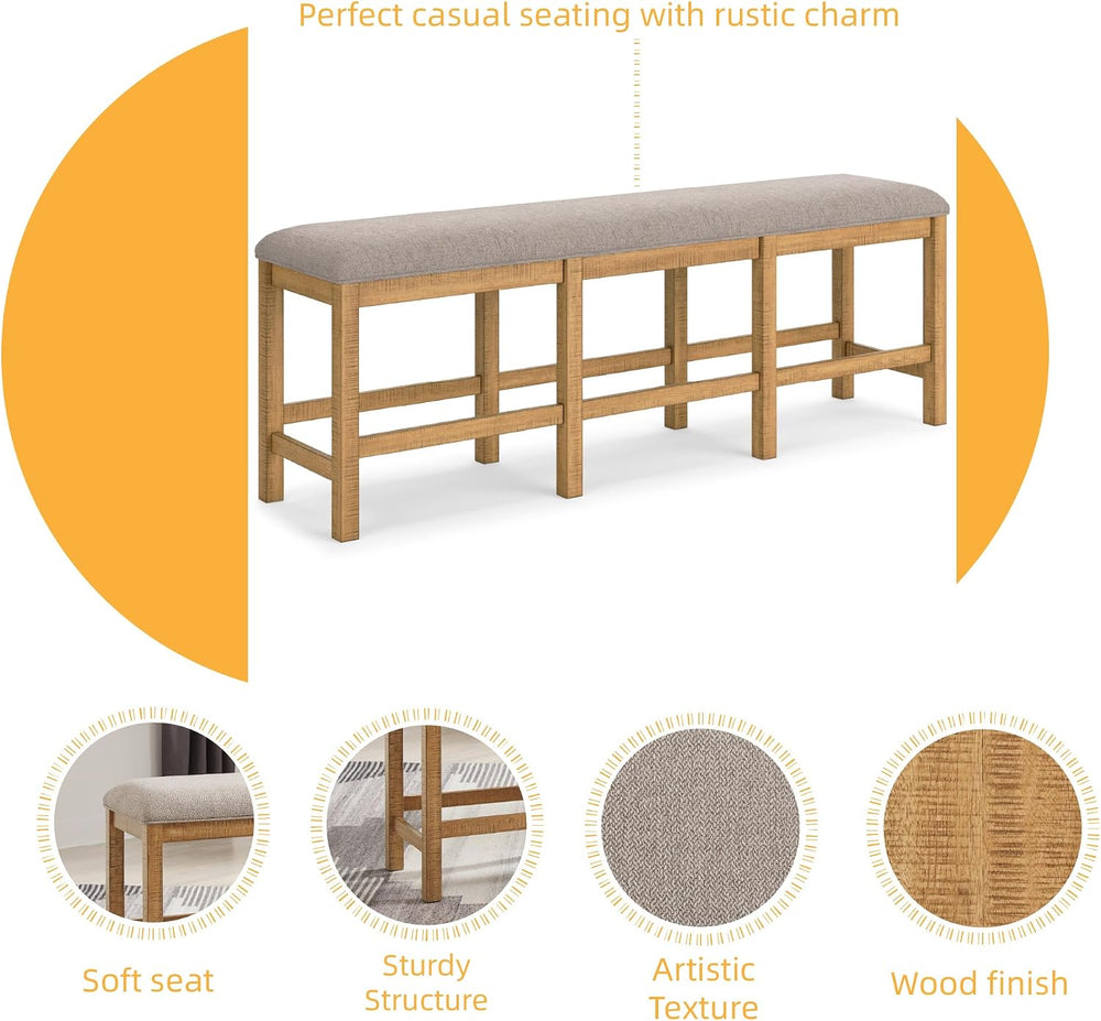 Signature Design by Ashley Havonplane Counter Height Dining Bench, 72" |...