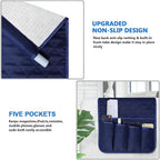 Sofa Armrest Organizer Non-Slip Arm Chair Bedside Caddy Storage Organizer for Recliner Couch with 5 Pockets for Cell Phone TV Remote Control Magazines (BLUE)