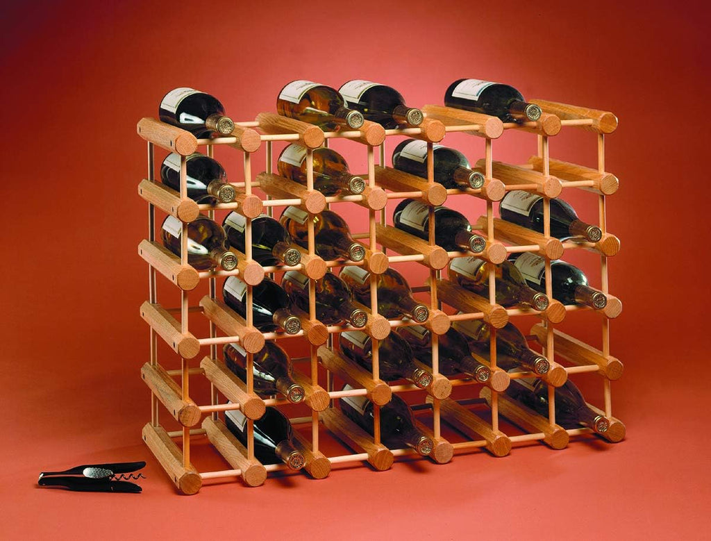 J.K. Adams Ash Wood Modular Wine Rack, Stackable Storage Holder, 40 Bottles