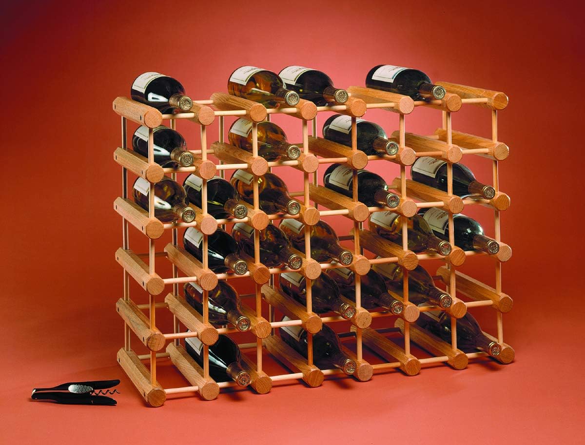 J.K. Adams Ash Wood Modular Wine Rack, Stackable Storage Holder, 40 Bottles