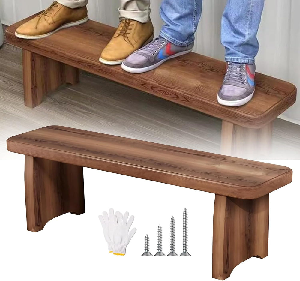 End of Bed Wood Bench, Farmhouse Solid Wood Bench, Entryway Shoe Benches, 24/...