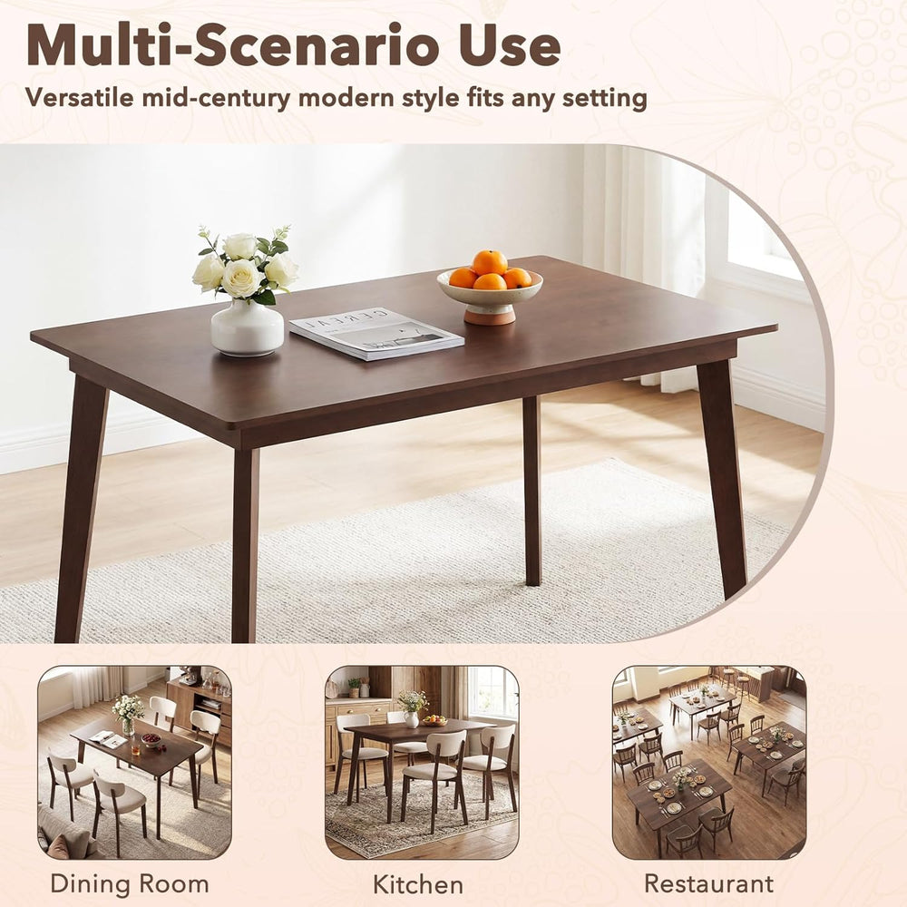 Giantex Dining Table for 4, 48" Rectangular Wooden Kitchen Table with So...