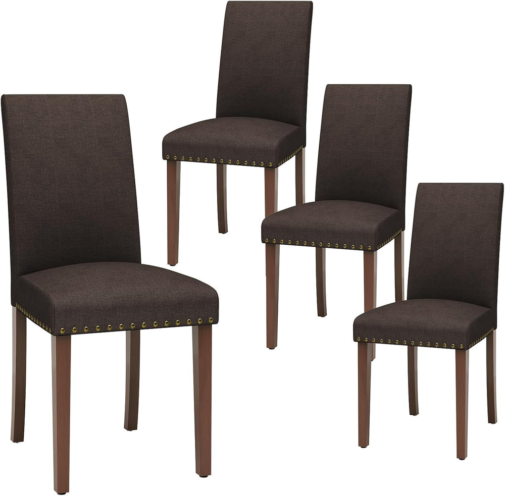 TLSUNNY Upholstered Dining Chairs Set of 2/4, Tufted Parsons Design with Nail...