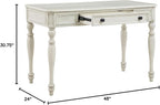 OSP Home Furnishings Country Meadows 48 Inch Writing Desk with Drawer, Antique White