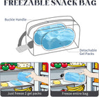 Cerbonny Mini Cooler Bag, Freezable Lunch Bag & Snack Bag, Insulated Bag for Travel/Work/School, Small Cooler Lunch Box with Detachable Gel Packs, Beige, 180 Cubic Inches