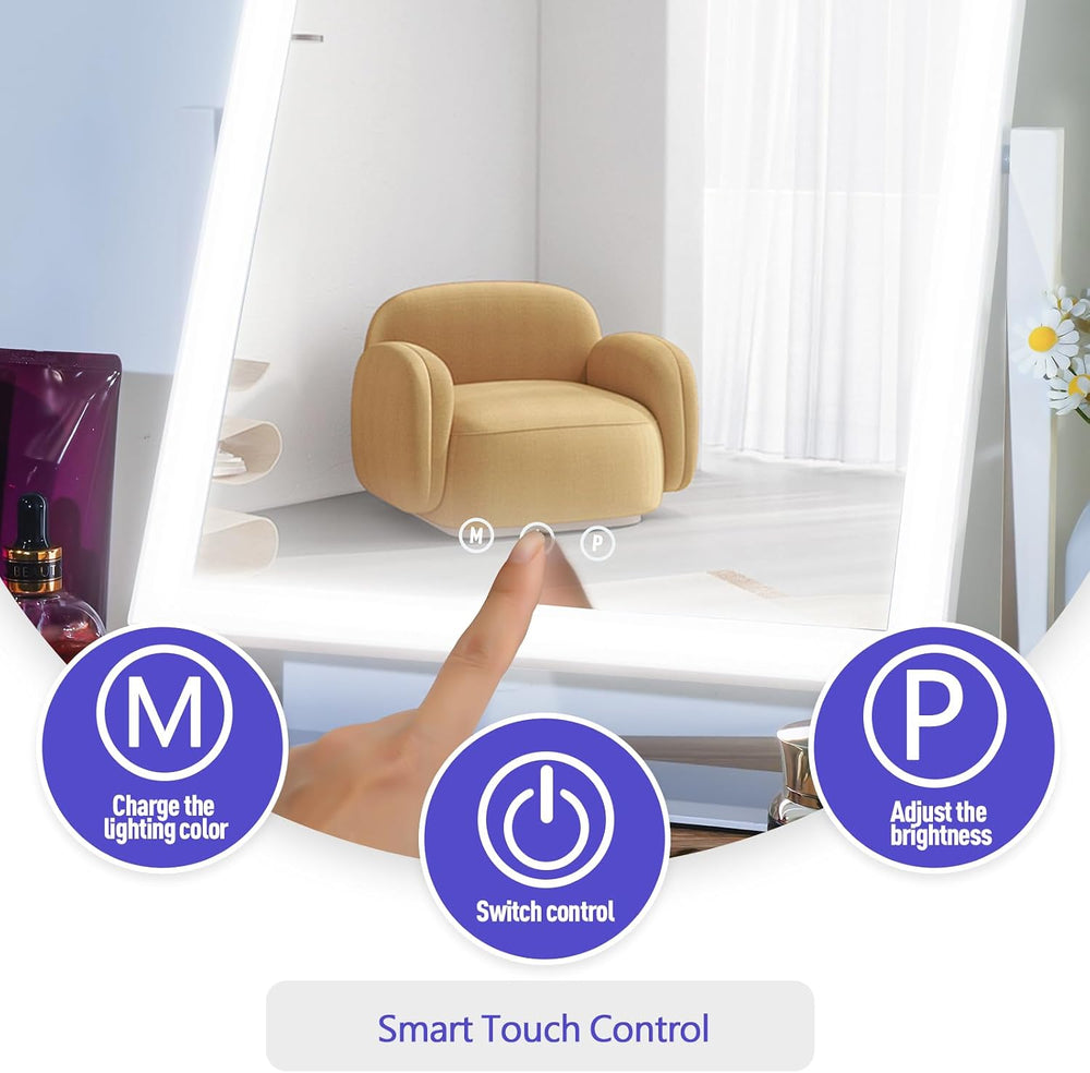 ViKert Vanity Mirror with Lights,Makeup Mirror with 5X Magnification Mirror, ...