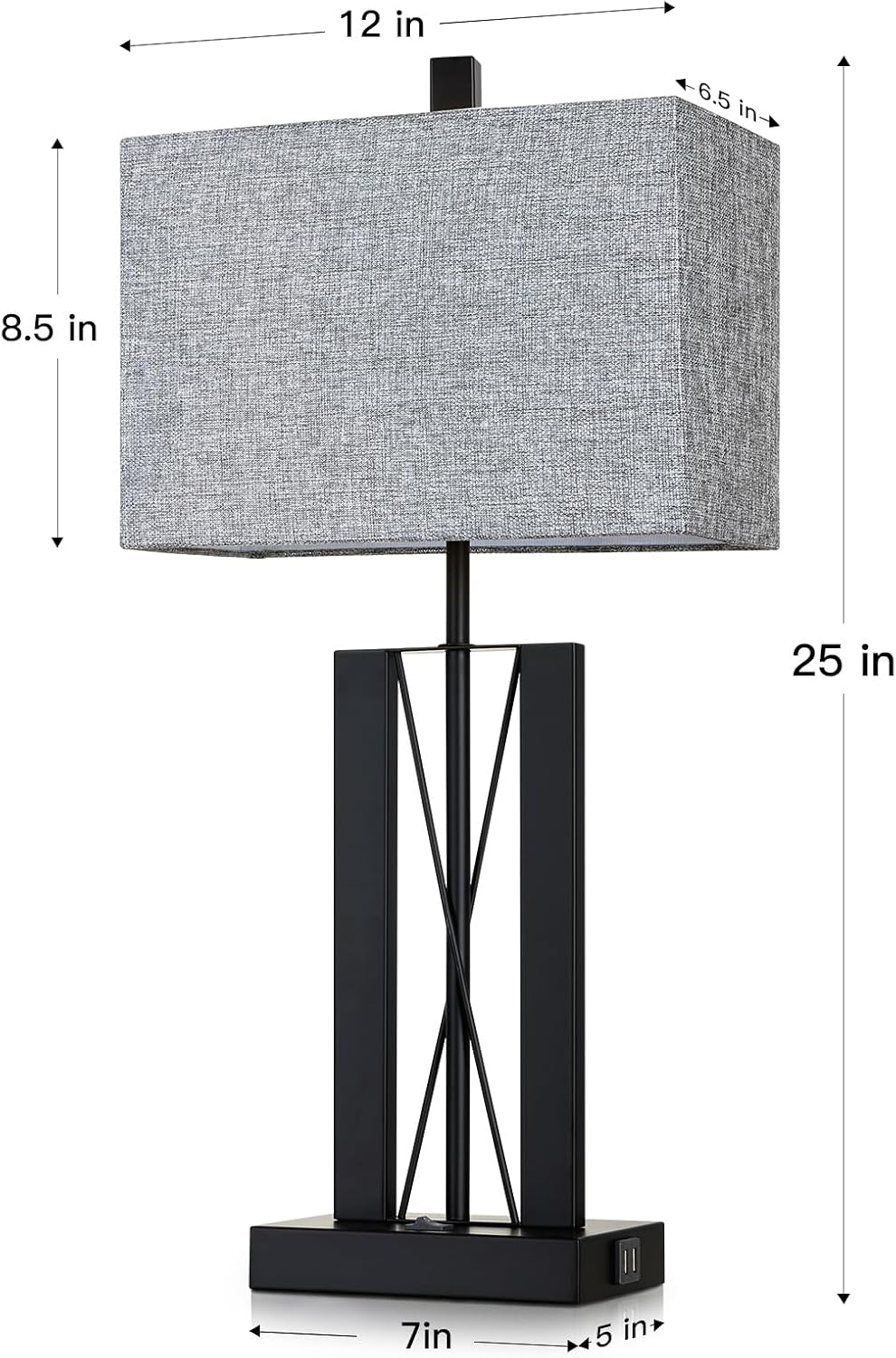 Lolikit 25" Table Lamps Set of 2, Modern Table Lamp for Living Room with...